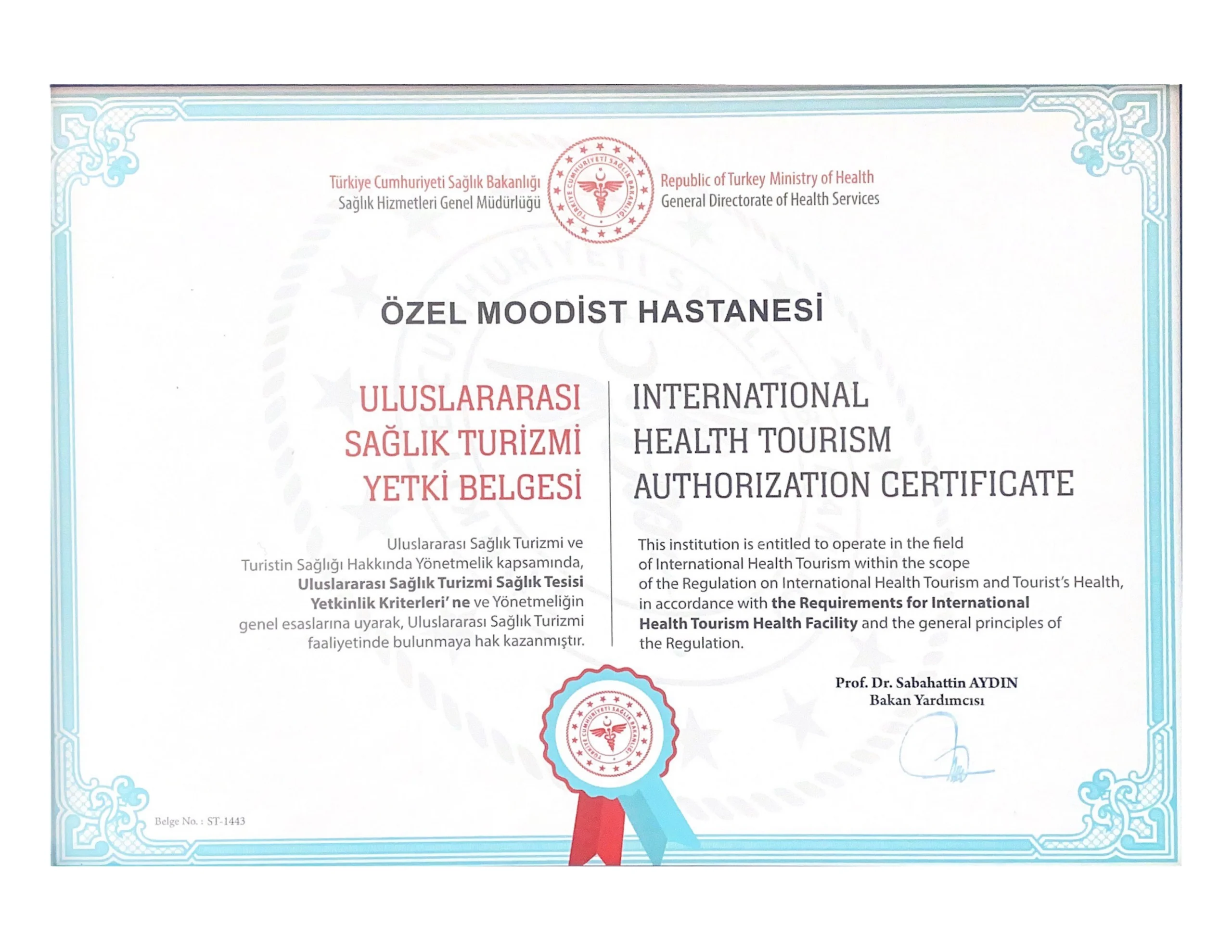 uluslararası sağlık turizm yetki belgesi moodist